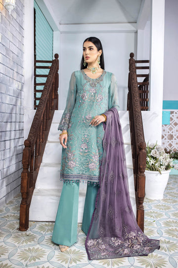Flossie Cabana Blue Safeera Chiffon Vol 10 2022 Online Shopping